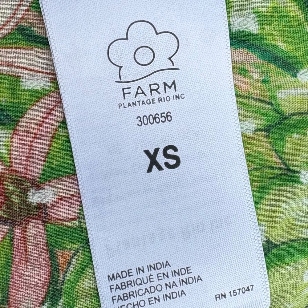 Farm Rio Sleeveless Ruffled Dotted Swiss Top. Extra Small. - Picture 8 of 9